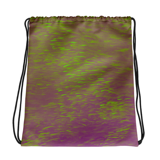 Fish Neon Yellow Drawstring bag