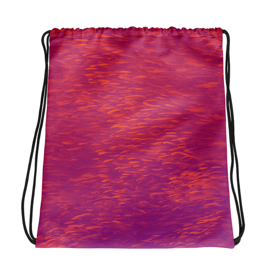 Fish Neon Pink Drawstring bag