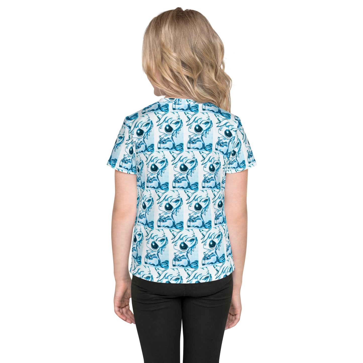 Baby Unicorn Pattern Kids crew neck t-shirt by LH