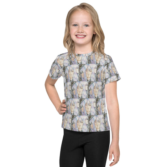 Lady Lovely Locks Kids crew neck t-shirt by Hannah