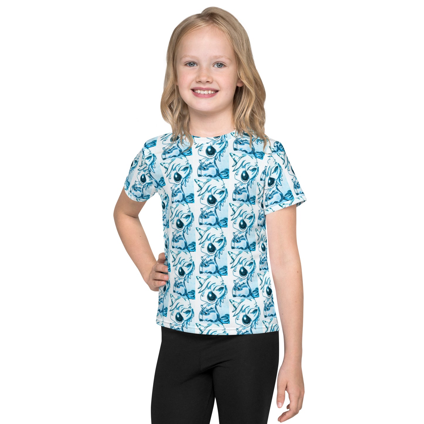 Baby Unicorn Pattern Kids crew neck t-shirt by LH