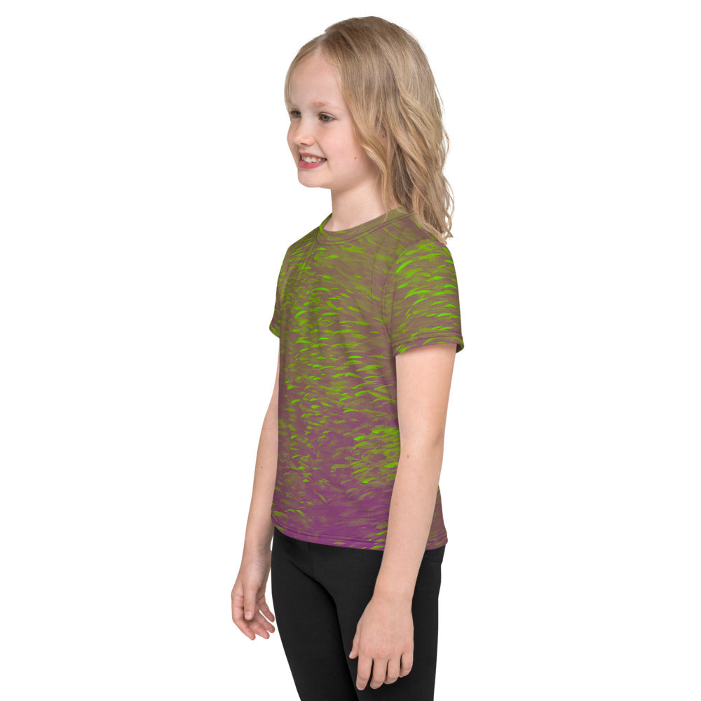 Fish Neon Yellow Kids crew neck t-shirt