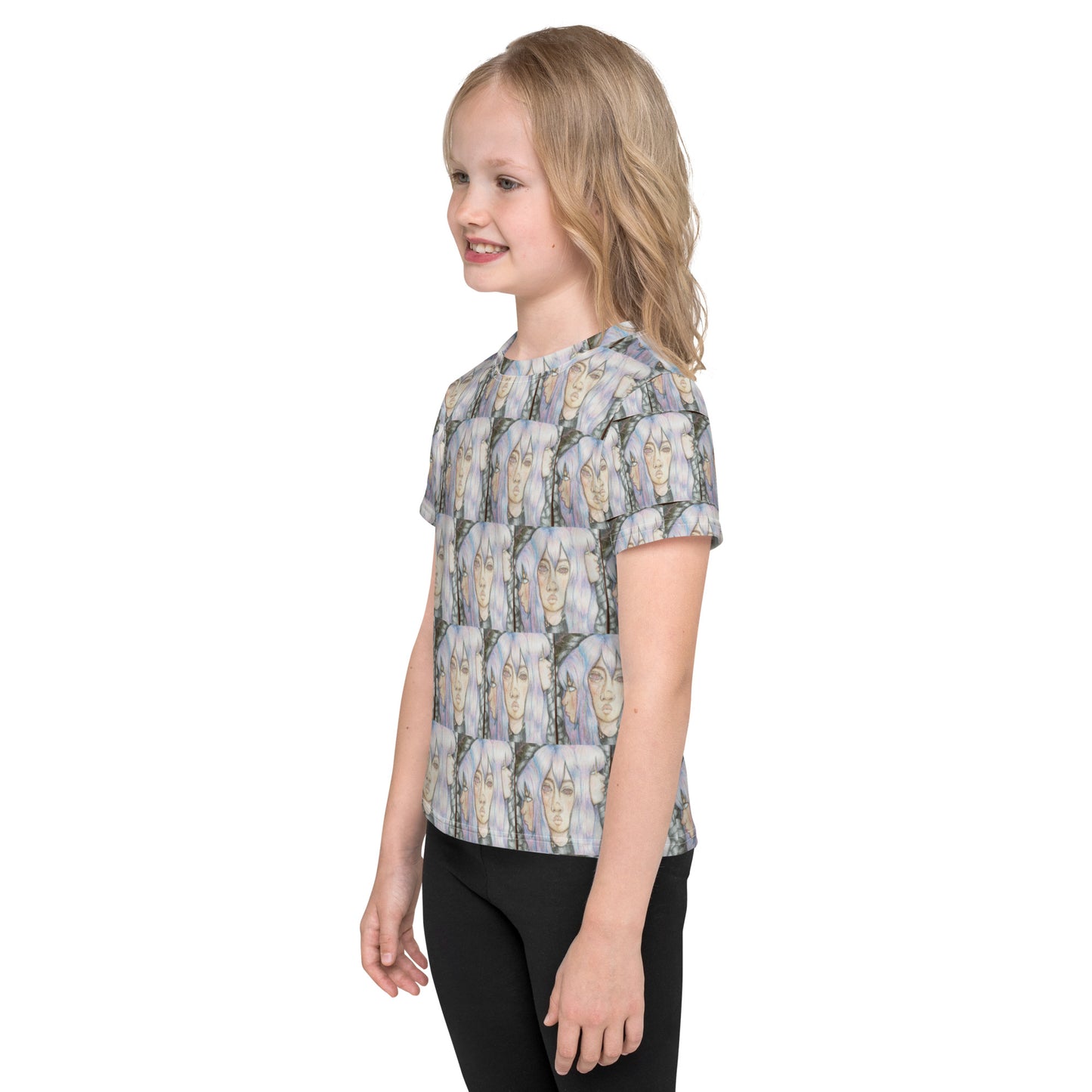 Lady Lovely Locks Kids crew neck t-shirt by Hannah