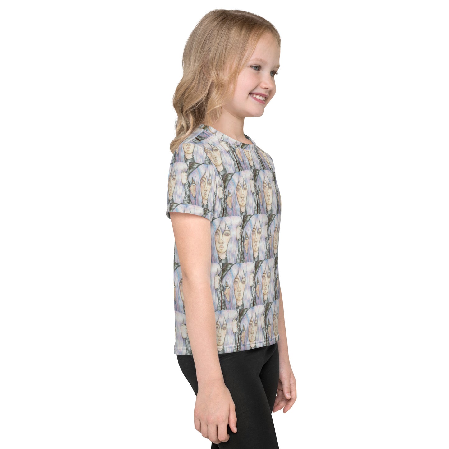 Lady Lovely Locks Kids crew neck t-shirt by Hannah