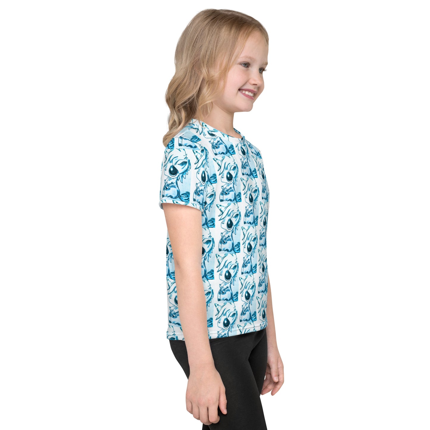 Baby Unicorn Pattern Kids crew neck t-shirt by LH