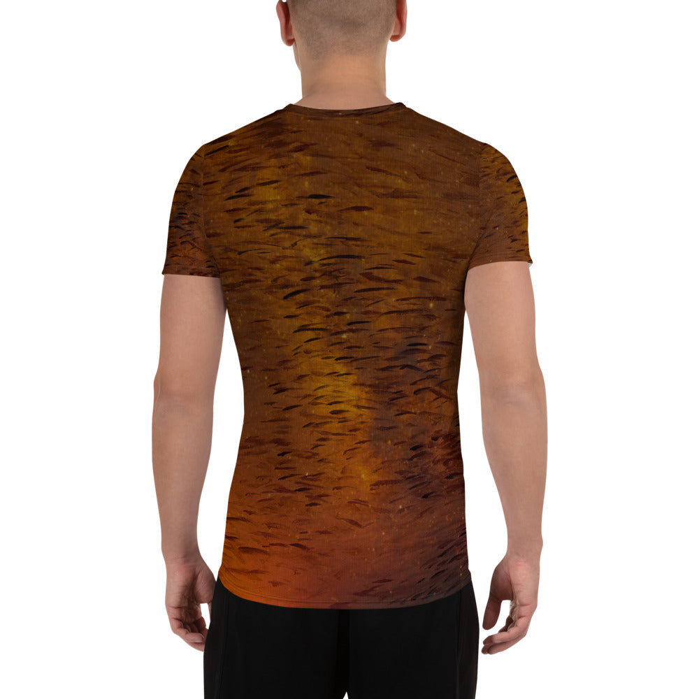 Fish Brown Men's Athletic T-shirt