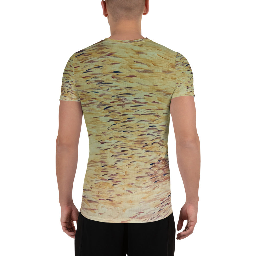 Fish Yellow Men's Athletic T-shirt