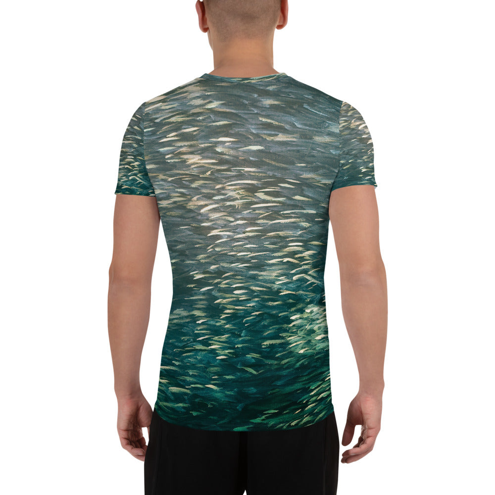 Fish Green Men's Athletic T-shirt