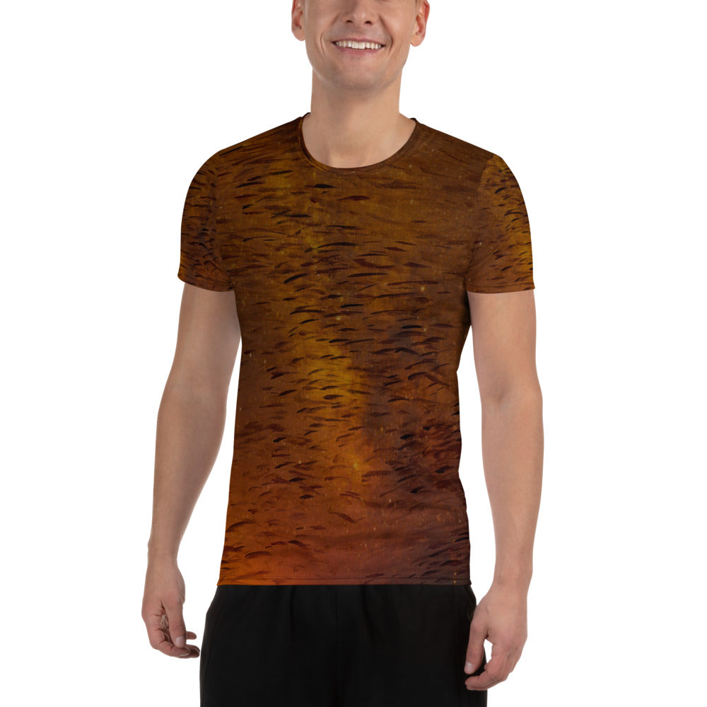 Fish Brown Men's Athletic T-shirt