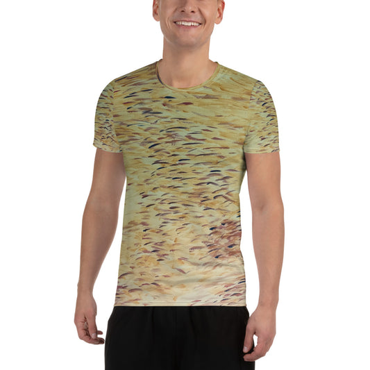 Fish Yellow Men's Athletic T-shirt