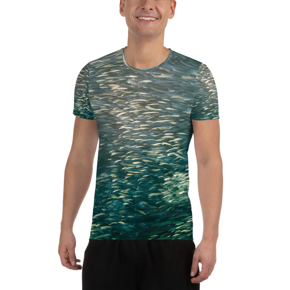 Fish Green Men's Athletic T-shirt