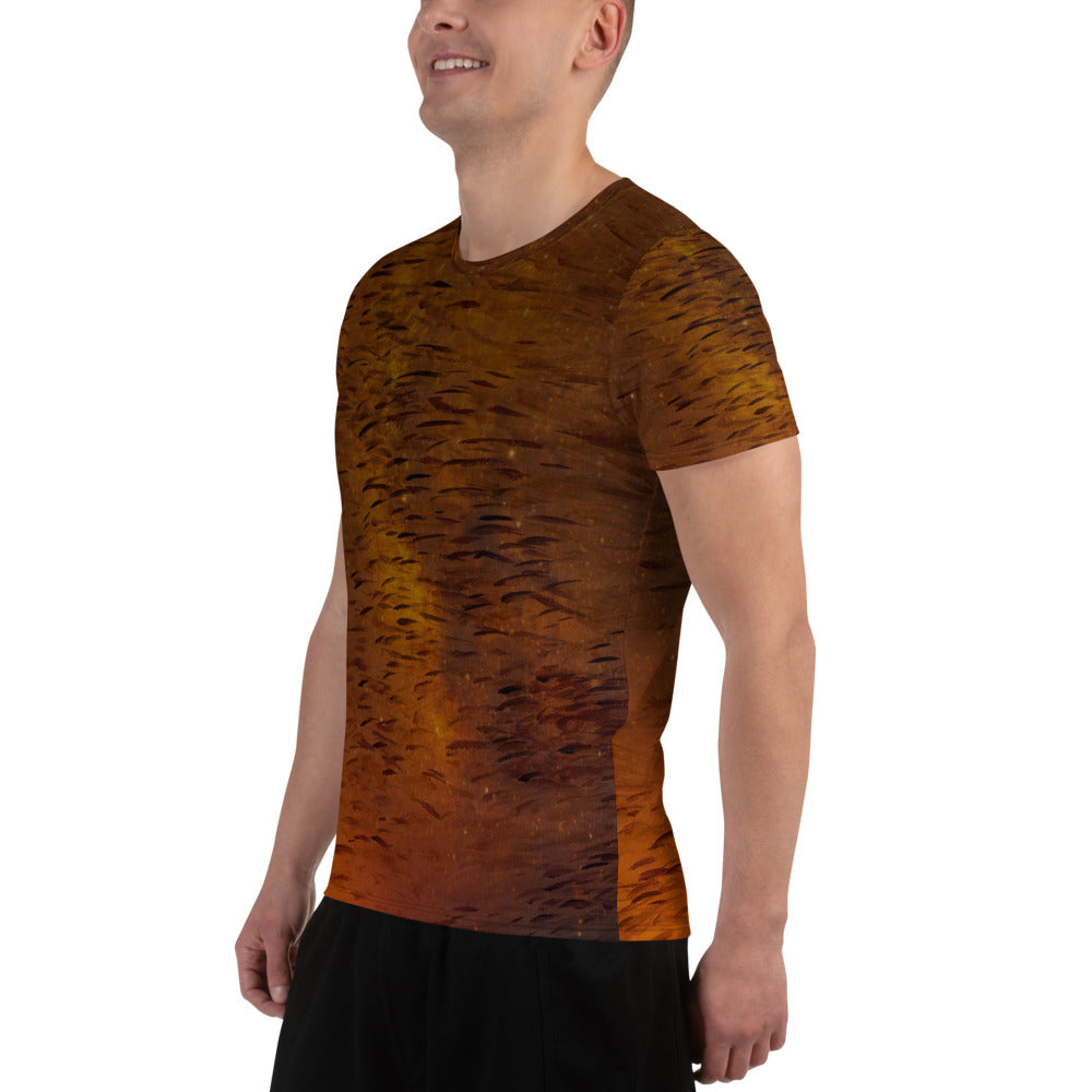 Fish Brown Men's Athletic T-shirt