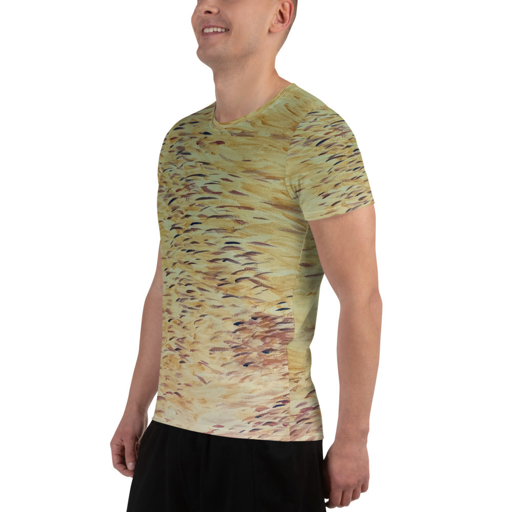 Fish Yellow Men's Athletic T-shirt