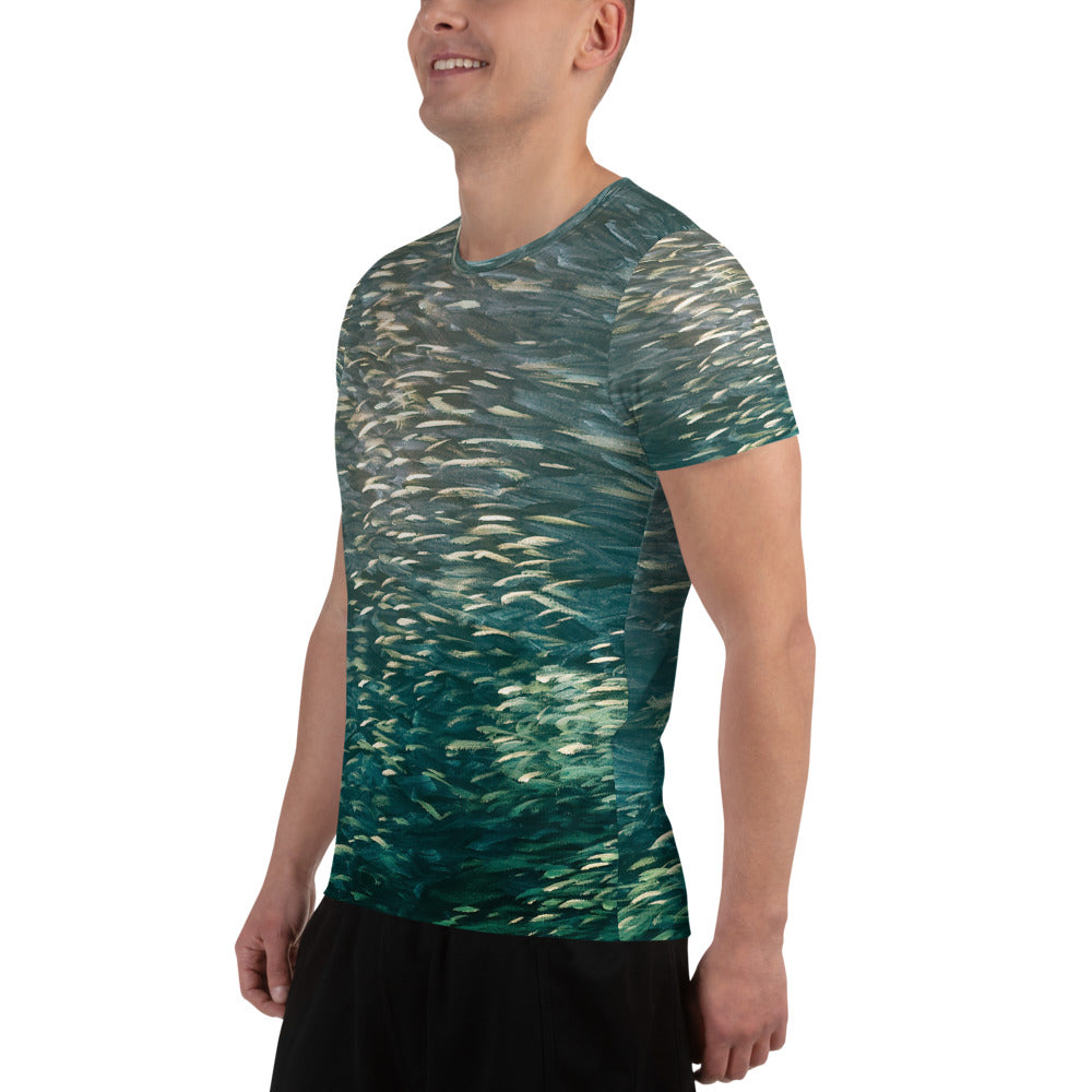 Fish Green Men's Athletic T-shirt