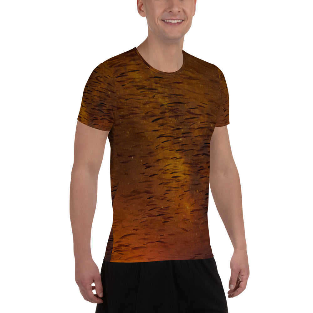 Fish Brown Men's Athletic T-shirt