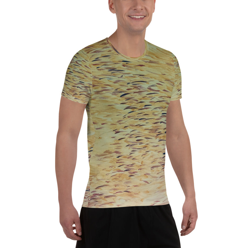 Fish Yellow Men's Athletic T-shirt