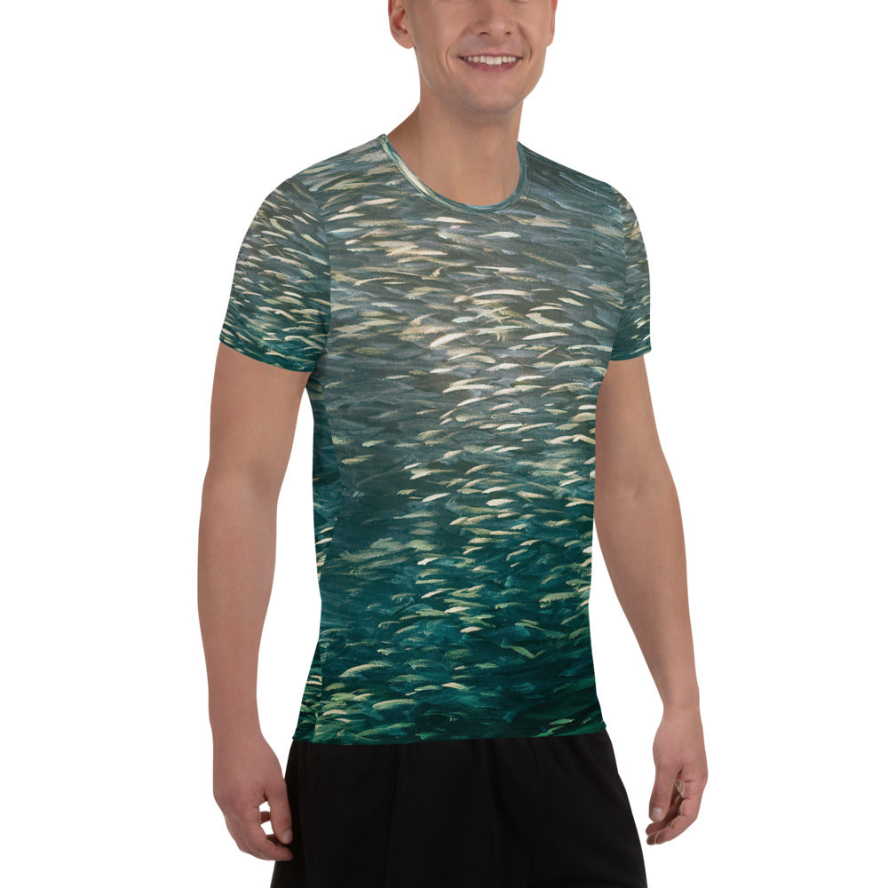 Fish Green Men's Athletic T-shirt