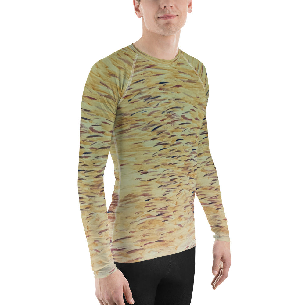 Fish yellow Men's Rash Guard