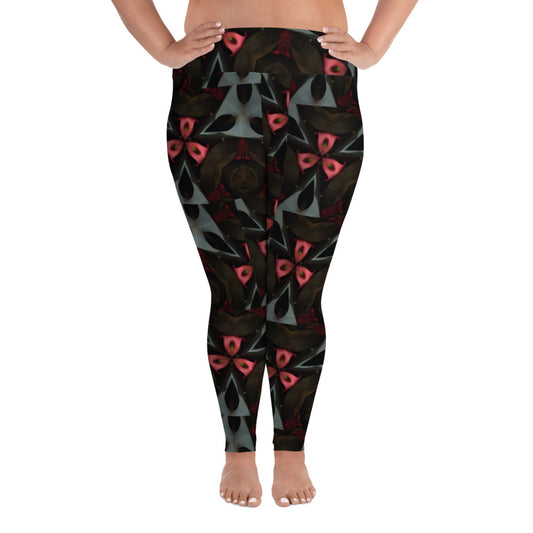 Pink & Black All-Over Print Plus Size Leggings