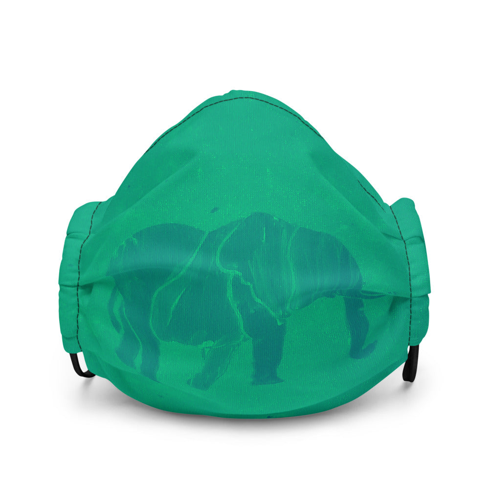 Bright Green Elephant Premium face mask