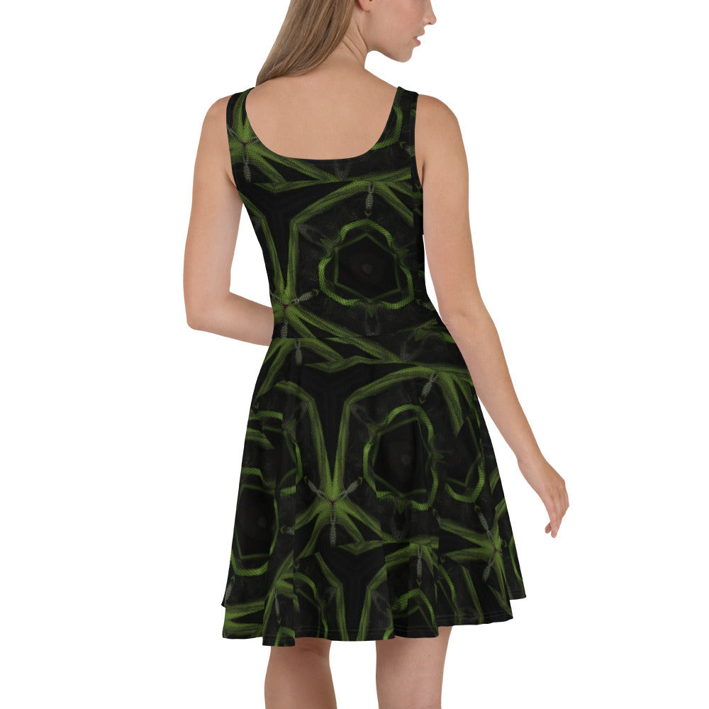 Black & Green Skater Dress