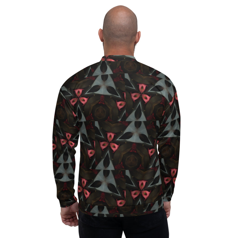 Pink & Black Pattern Unisex Bomber Jacket