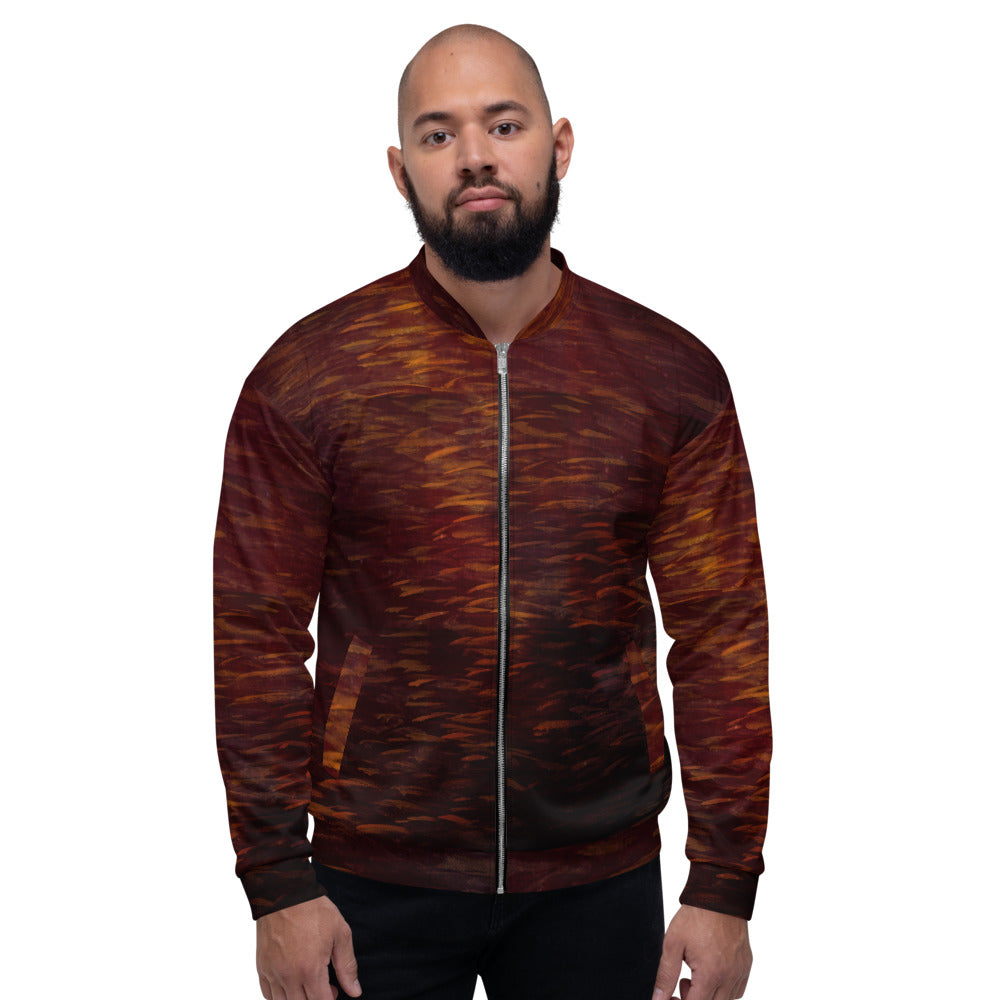 Fish Brown Unisex Bomber Jacket