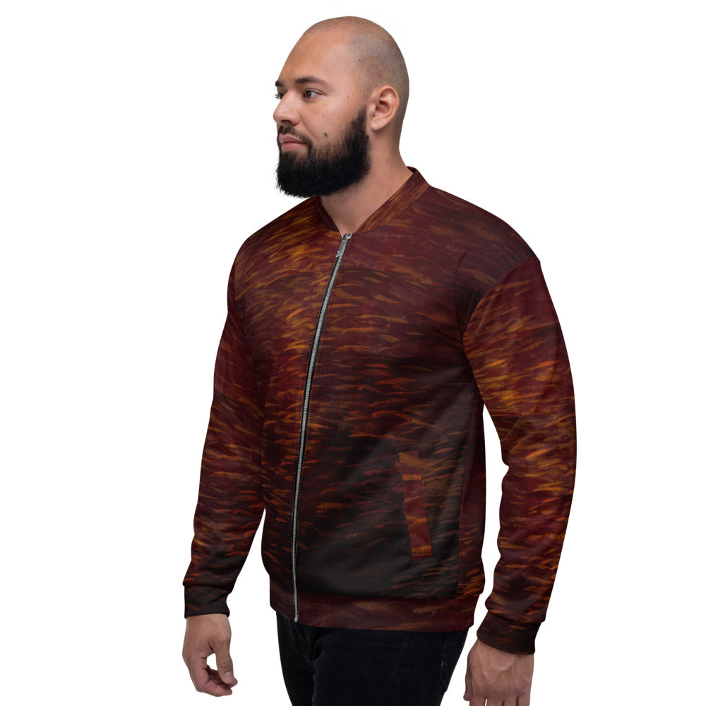 Fish Brown Unisex Bomber Jacket