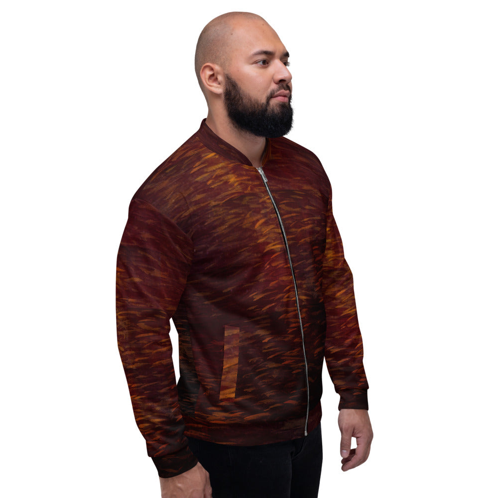 Fish Brown Unisex Bomber Jacket