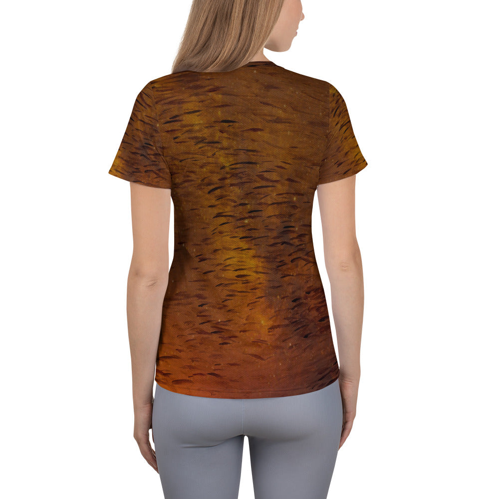 Fish Brown Women's Athletic T-shirt