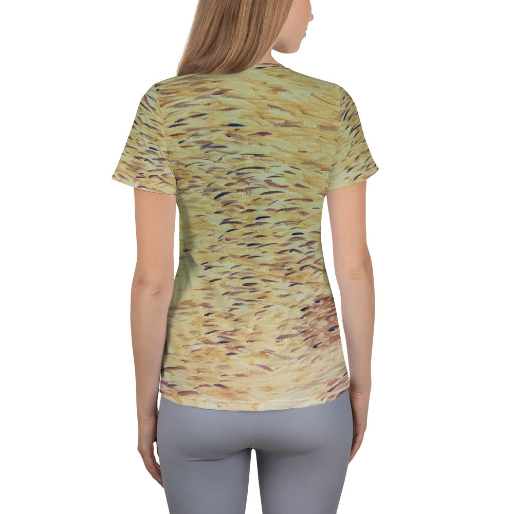 Fish Yellow Women's Athletic T-shirt