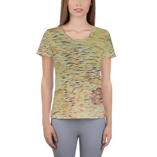 Fish Yellow Women's Athletic T-shirt