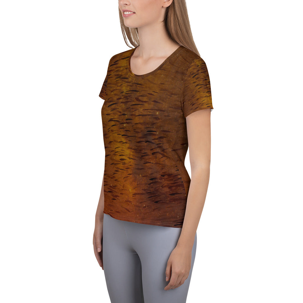 Fish Brown Women's Athletic T-shirt