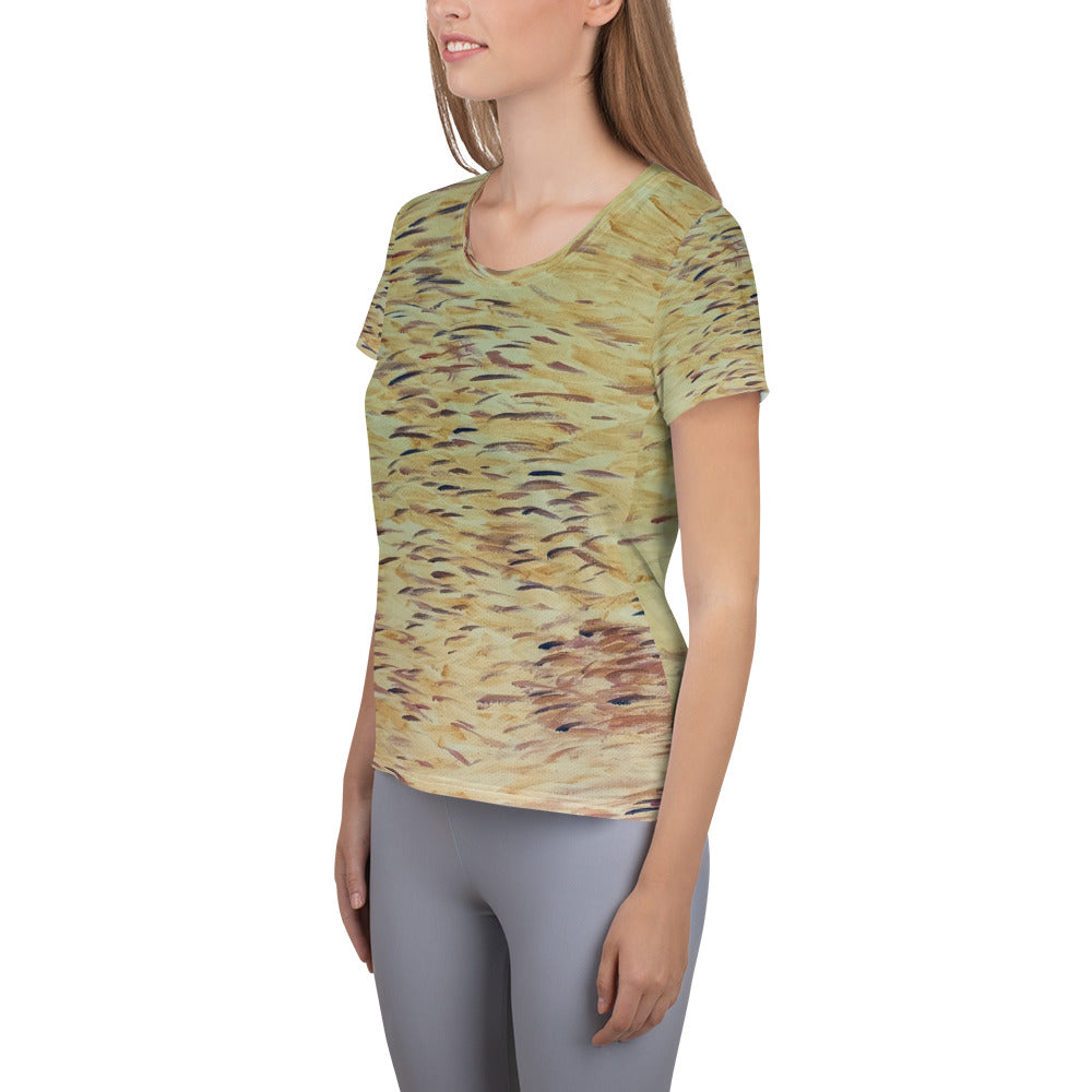 Fish Yellow Women's Athletic T-shirt