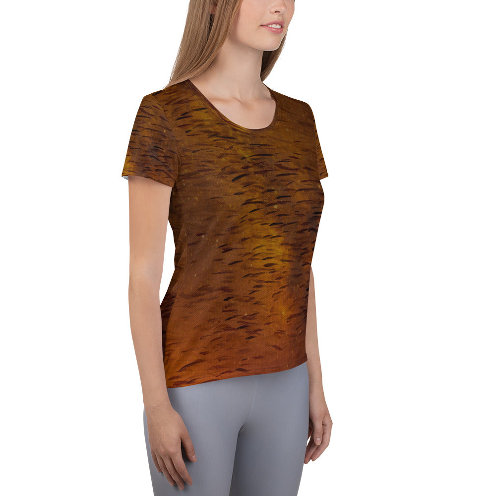 Fish Brown Women's Athletic T-shirt