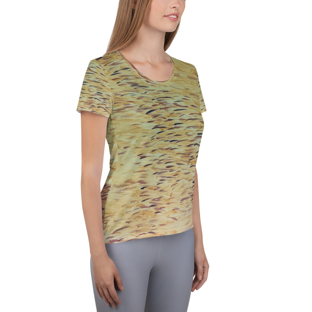 Fish Yellow Women's Athletic T-shirt