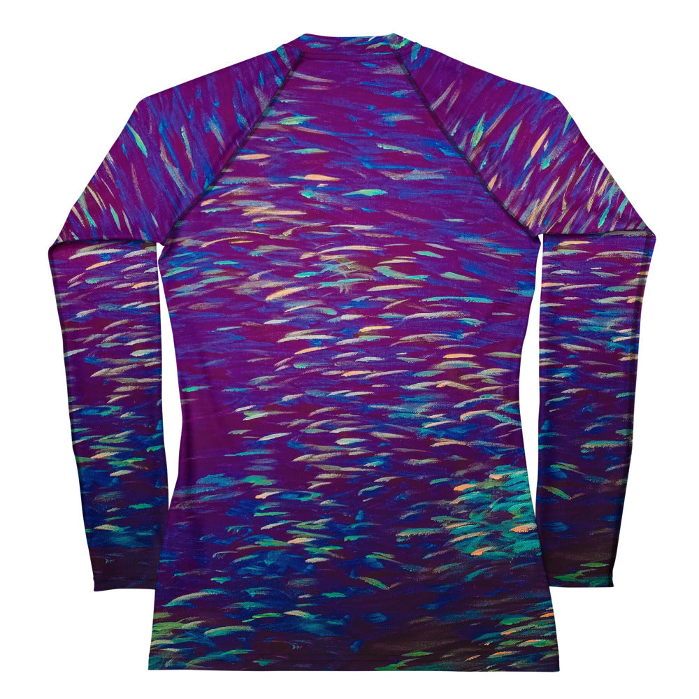 Fish Multicolor purple Women's Rash Guard