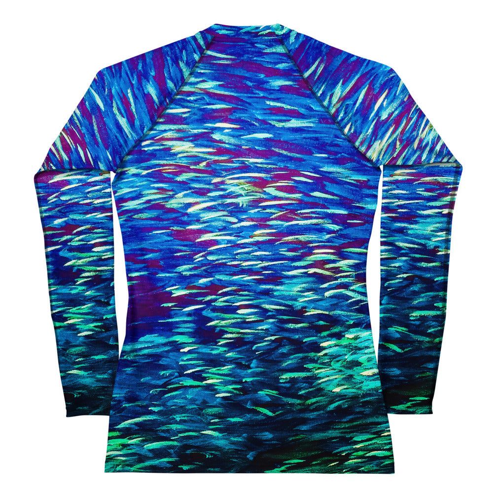 Fish Multicolor blue Women's Rash Guard