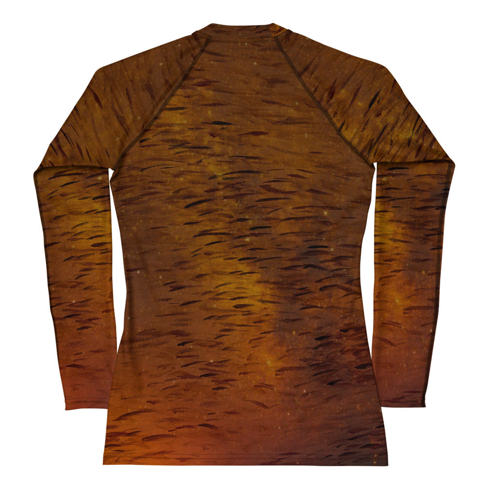 Fish Brown Women's Rash Guard