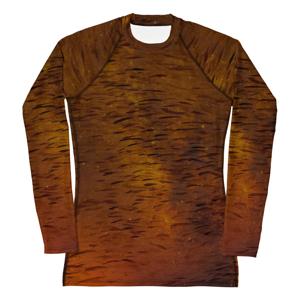 Fish Brown Women's Rash Guard