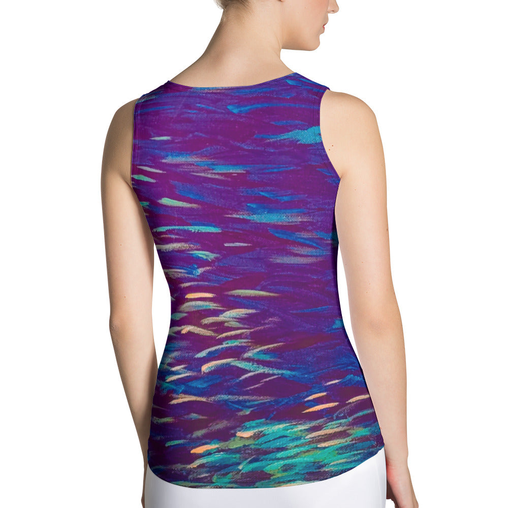 Fish Multicolor purple Sublimation Cut & Sew Tank Top