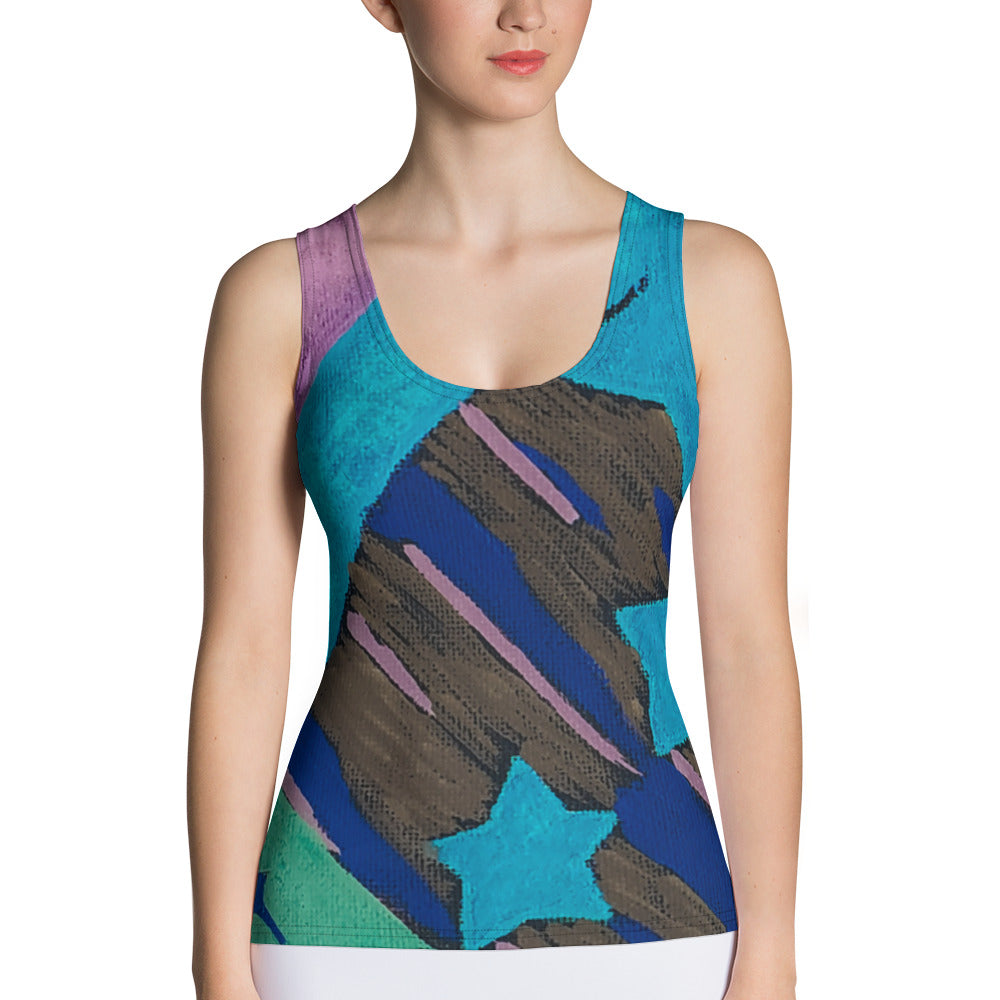 Starberst Dark Sublimation Cut & Sew Tank Top