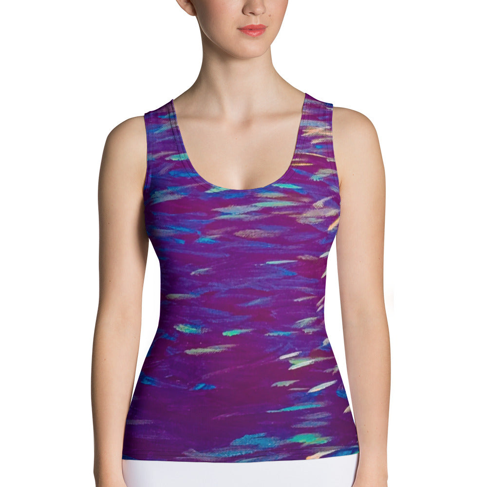 Fish Multicolor purple Sublimation Cut & Sew Tank Top