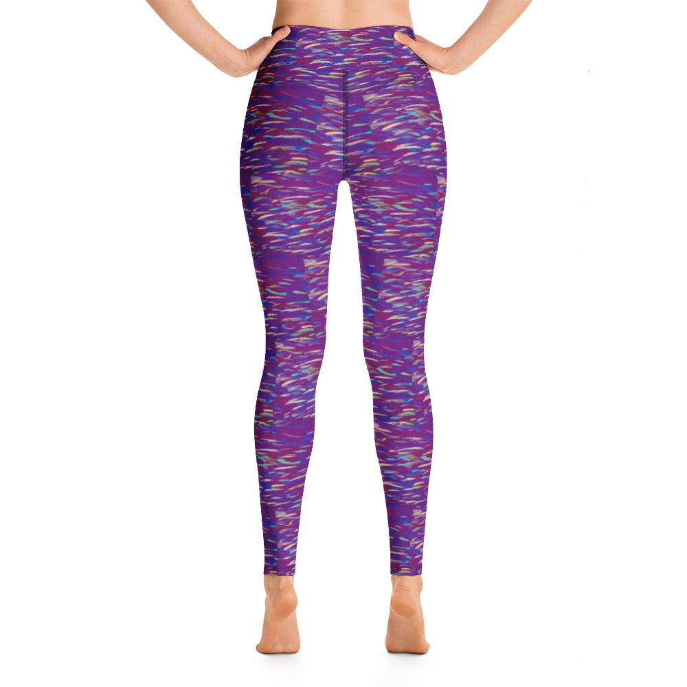 Fish Multicolor Purple Yoga Leggings