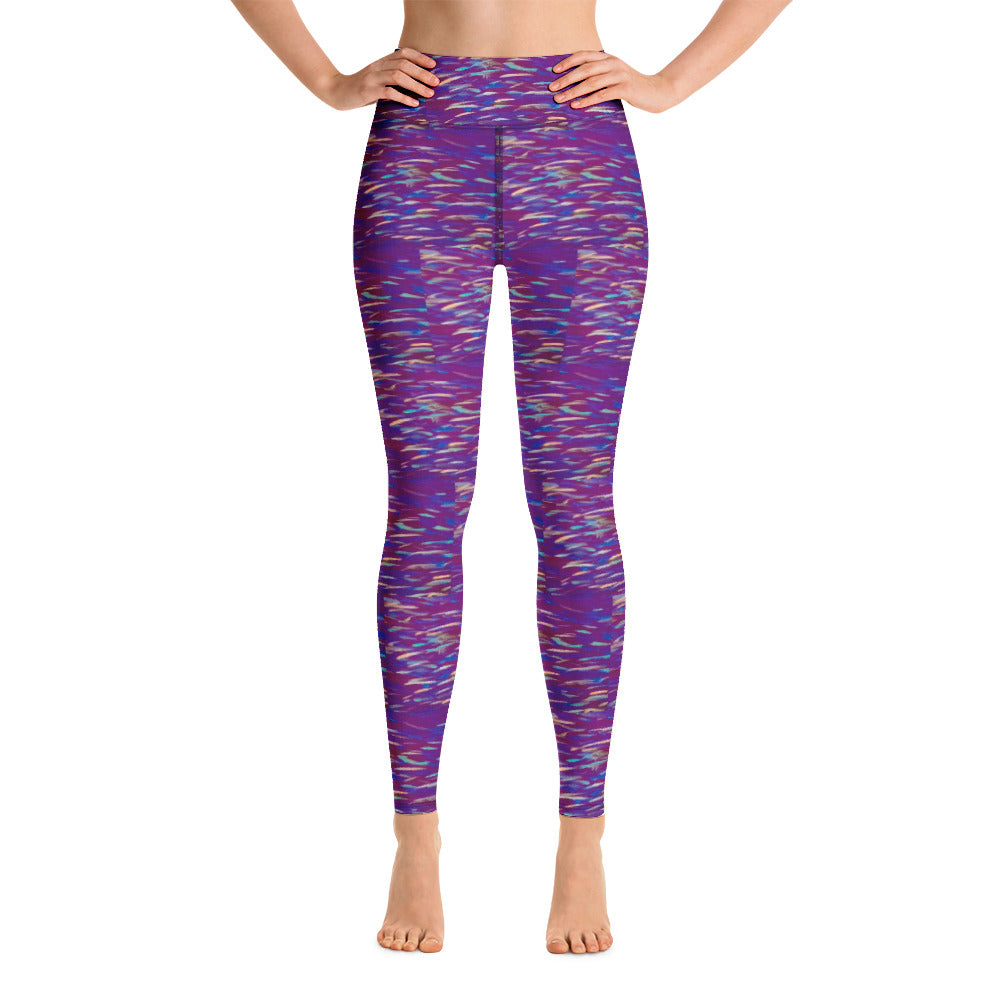 Fish Multicolor Purple Yoga Leggings