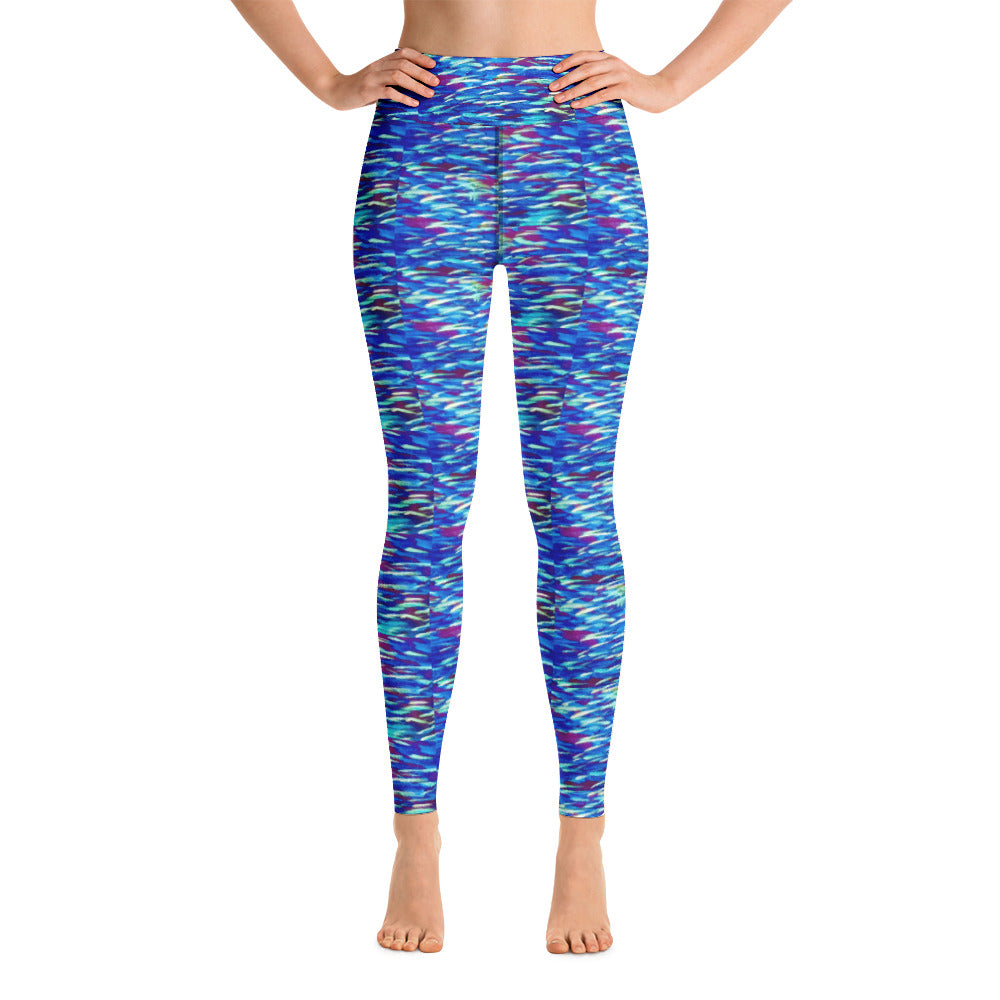 Fish Multicolor Blue Yoga Leggings