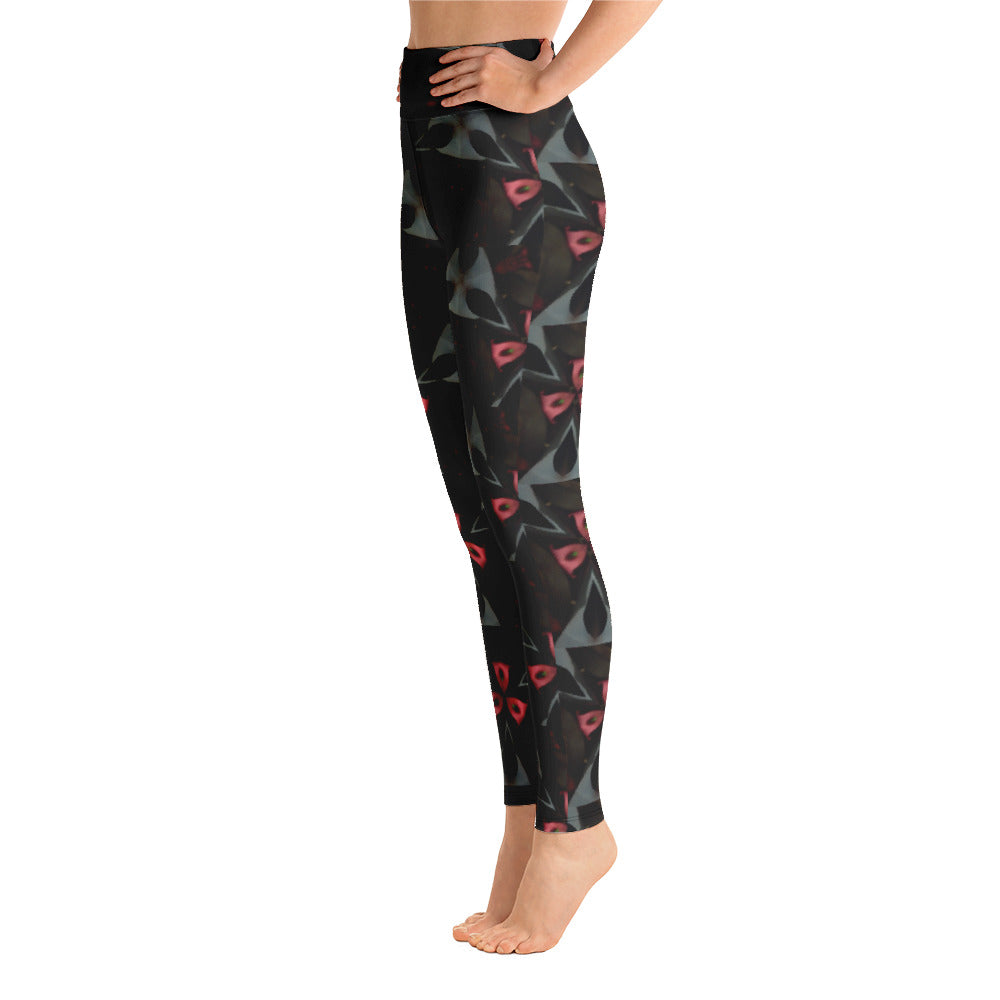 Pink & Black Pattern Yoga Leggings