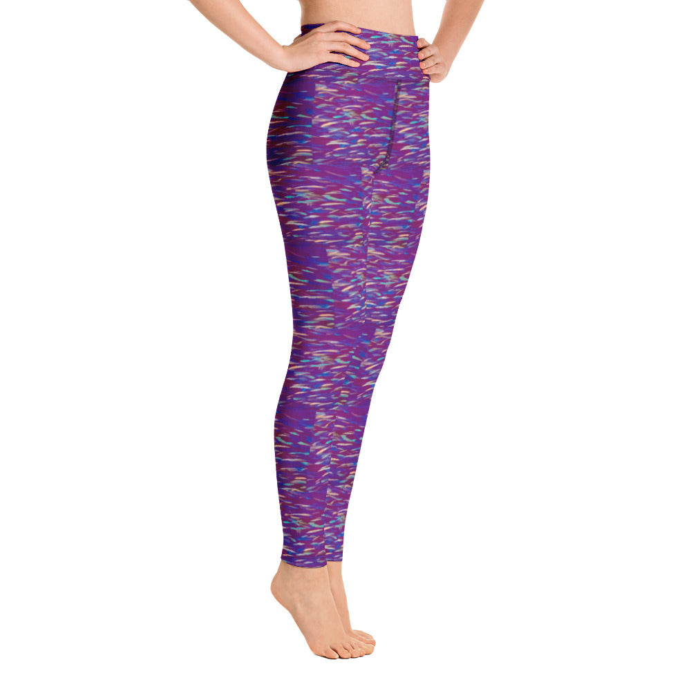 Fish Multicolor Purple Yoga Leggings