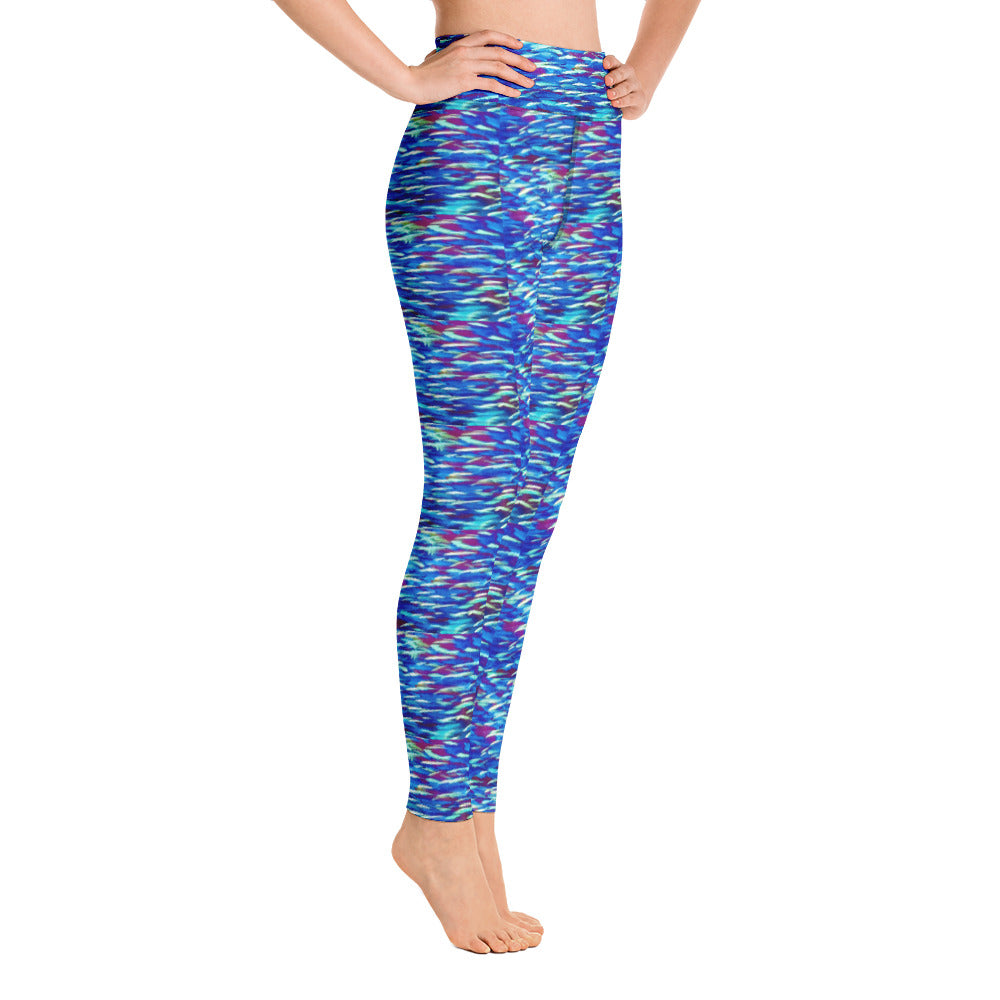 Fish Multicolor Blue Yoga Leggings