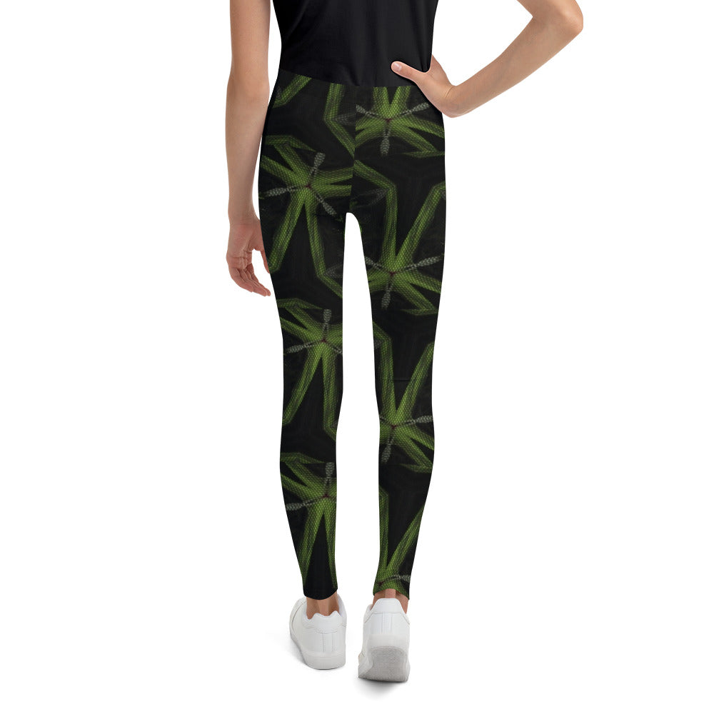 Black & Green Youth Leggings